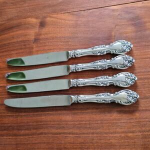 Gorham Melrose Sterling Silver Dinner Knives 4 Hollow Handle Stainless No Mono